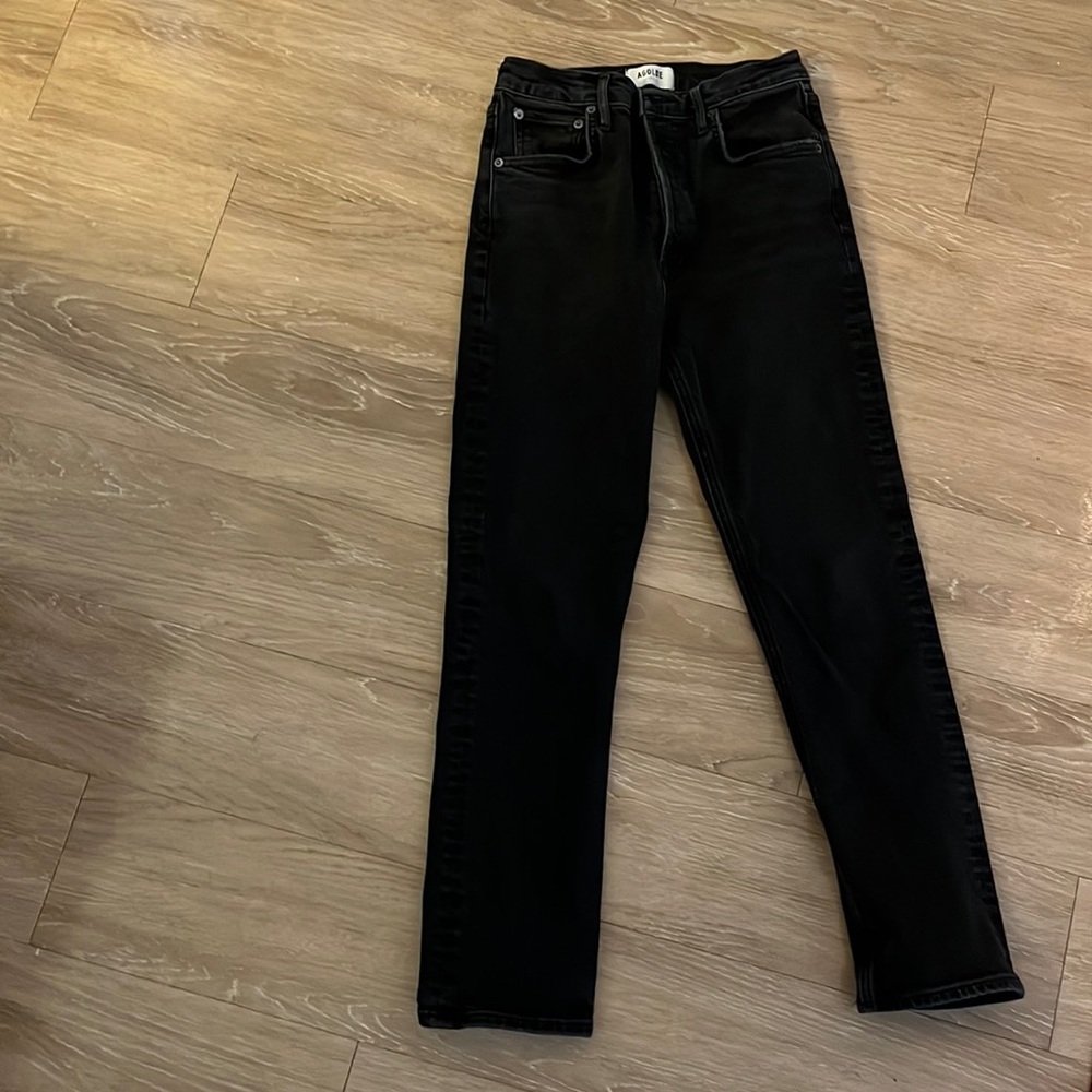 AGOLDE Riley crop black jeans size 26